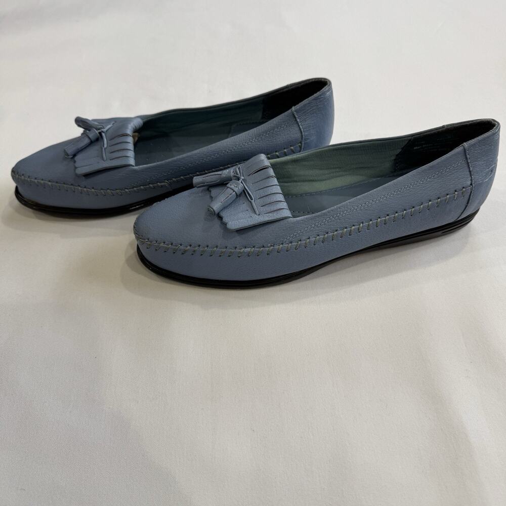 Dr. Scholl's Blue Tassel Leather Loafer SZ 11W Double Air Pillo Insoles - Picture 11 of 15